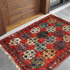 Wool Woven Afghan Entry Mat 1.6x1.3 ft