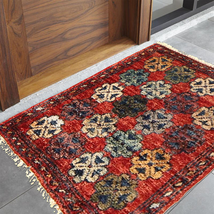 Wool Woven Afghan Entry Mat 1.6x1.3 ft