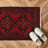Soft Wool Textured Entry Rug 2x1.3 ft