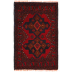 Rustic Tribal Doorstep Rug 2.1x1.4 ft