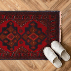 Rustic Tribal Doorstep Rug 2.1x1.4 ft