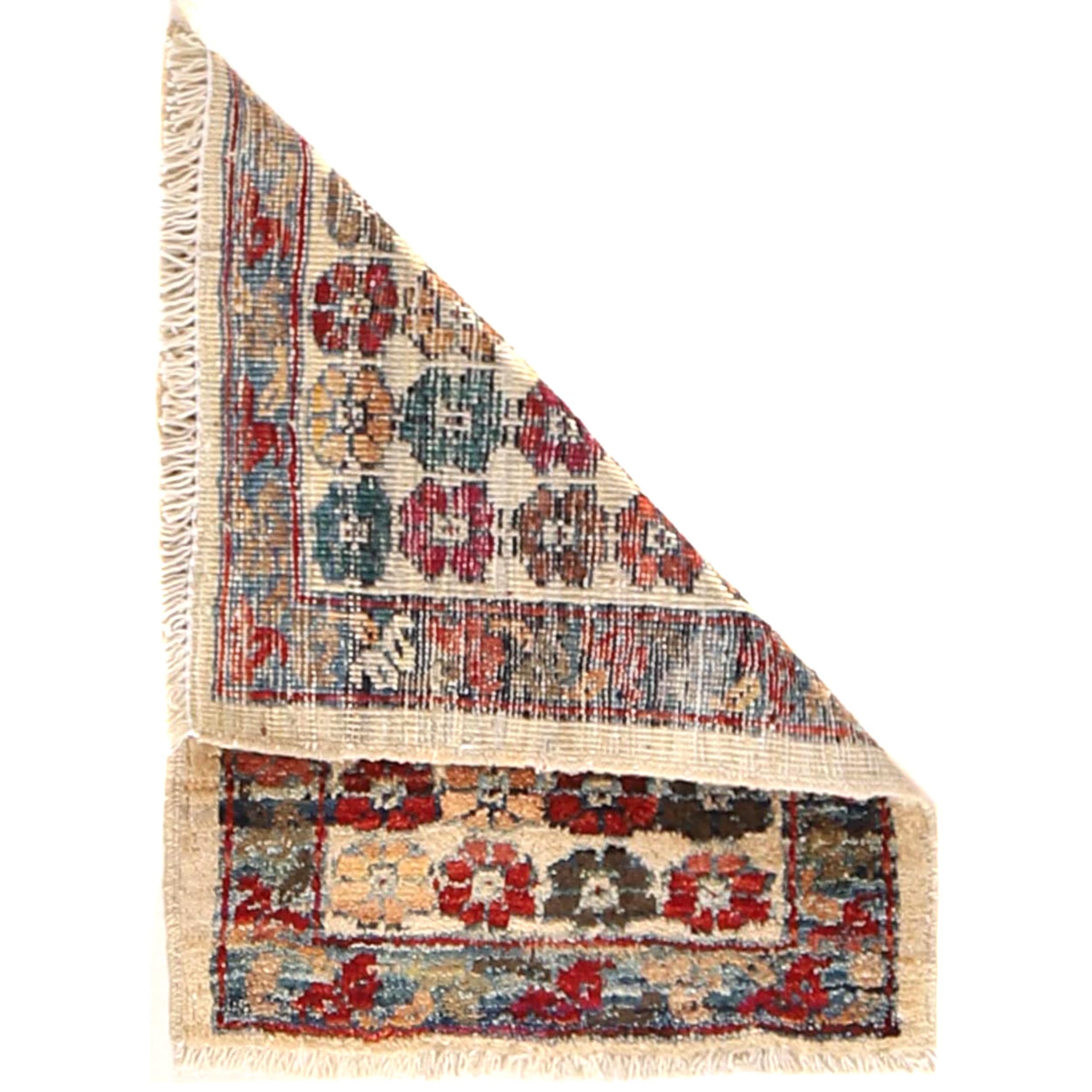 Soft Wool Afghan Floor Mini Rug 1.9x1.4 ft
