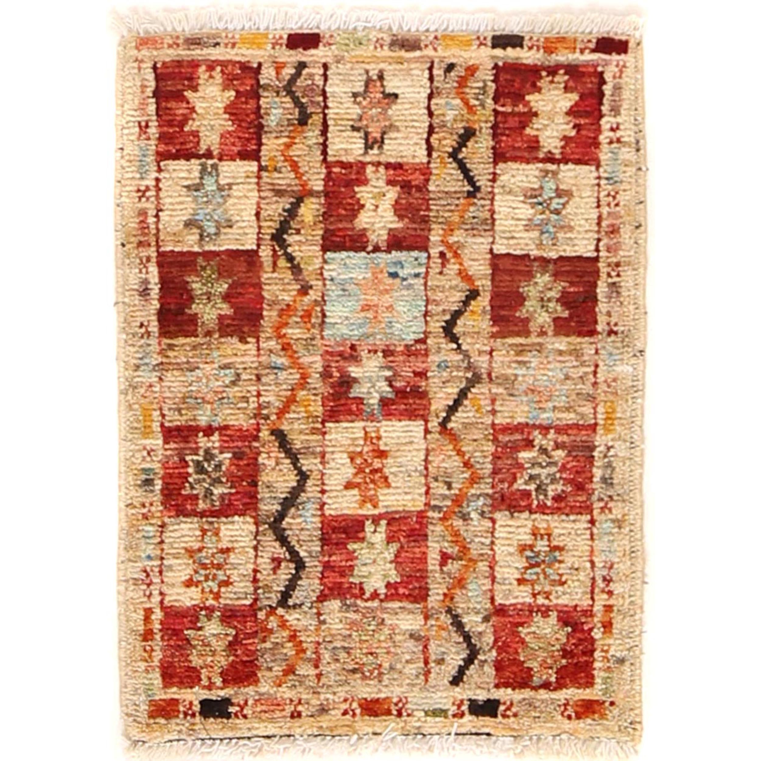 Mini Handwoven Wool Decor Mat 1.9x1.4 ft