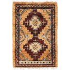 Wool Afghan Tribal Mini Mat 2x1.3 ft