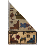 Vintage AK-47 Afghan Storytelling Rug 2.8x1.9 ft