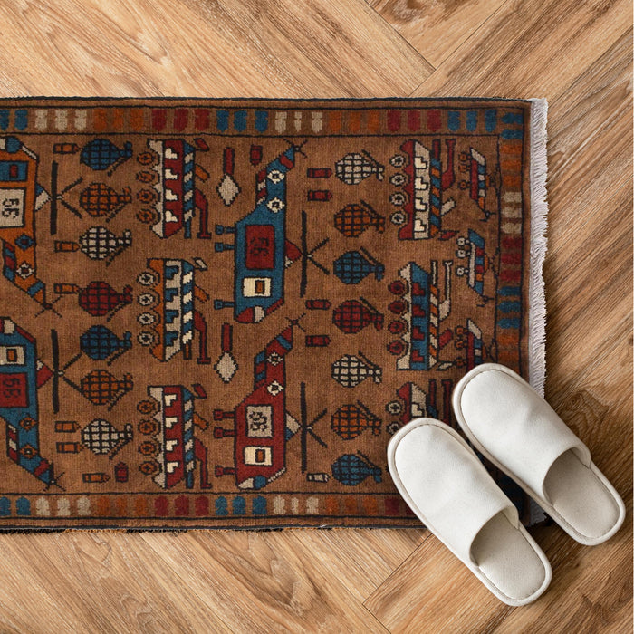 Unique Weapons Handcrafted War Rug 2.9x1.9 ft