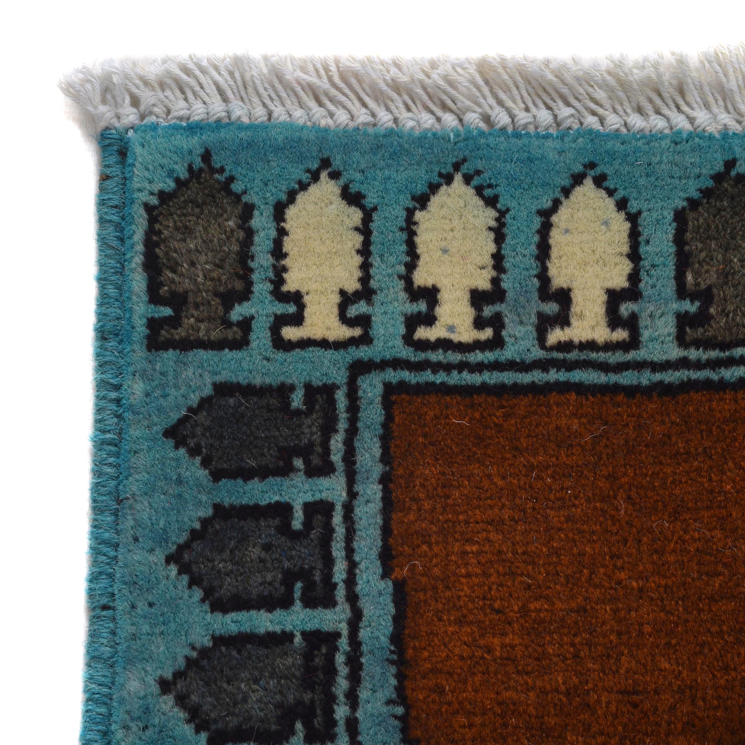 Traditional Afghan War Weapons Carpet 4.2x2.8 ft