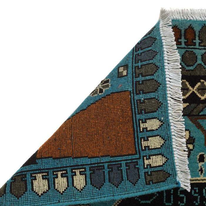 Traditional Afghan War Weapons Carpet 4.2x2.8 ft