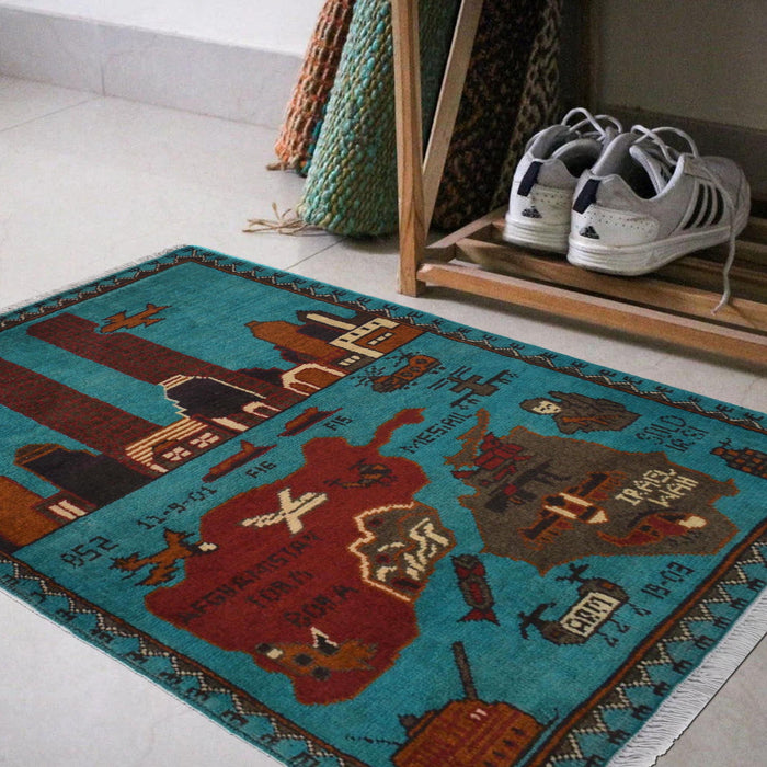 Heritage 9/11 Story Rug Afghan 3x2 ft