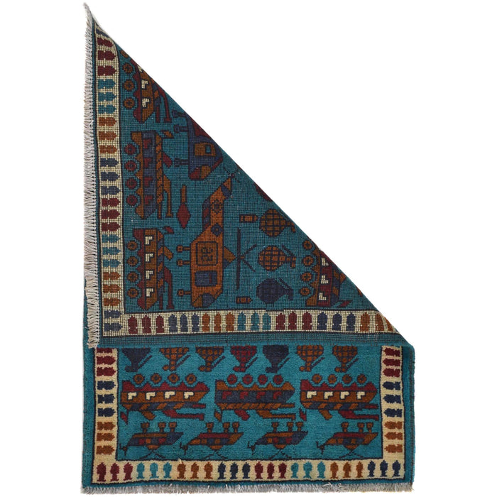 Battle Helicopter Motif Collector Carpet 2.8x2 ft