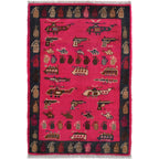 Handwoven Storytelling Weapons Carpet Afghan 3x2.1 ft