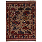 Collector’s Afghan War Weapons Rug 6x4.4 ft