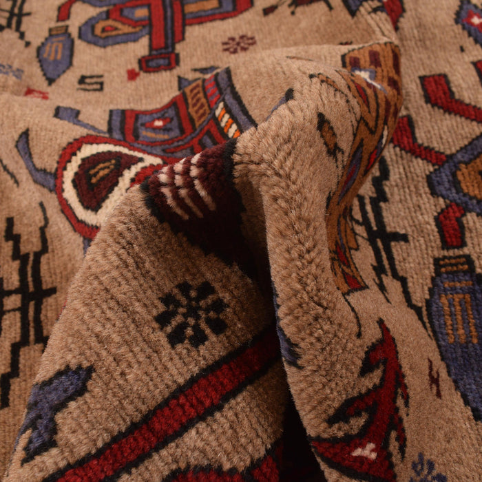 Artistic Afghan War Tanks Carpet 6.1x4.3 ft