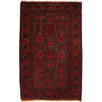 Afghan Nomadic Wool Prayer Mat 4.5x2.9 ft