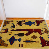 Handwoven Afghan War Heritage AK47 Carpet 2.8x1.9 ft