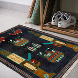 Handmade Afghan Battle AK47 Scene Rug 2.8x2 ft