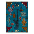 Traditional Afghan War AK47 Weapon Rug 2.9x2 ft