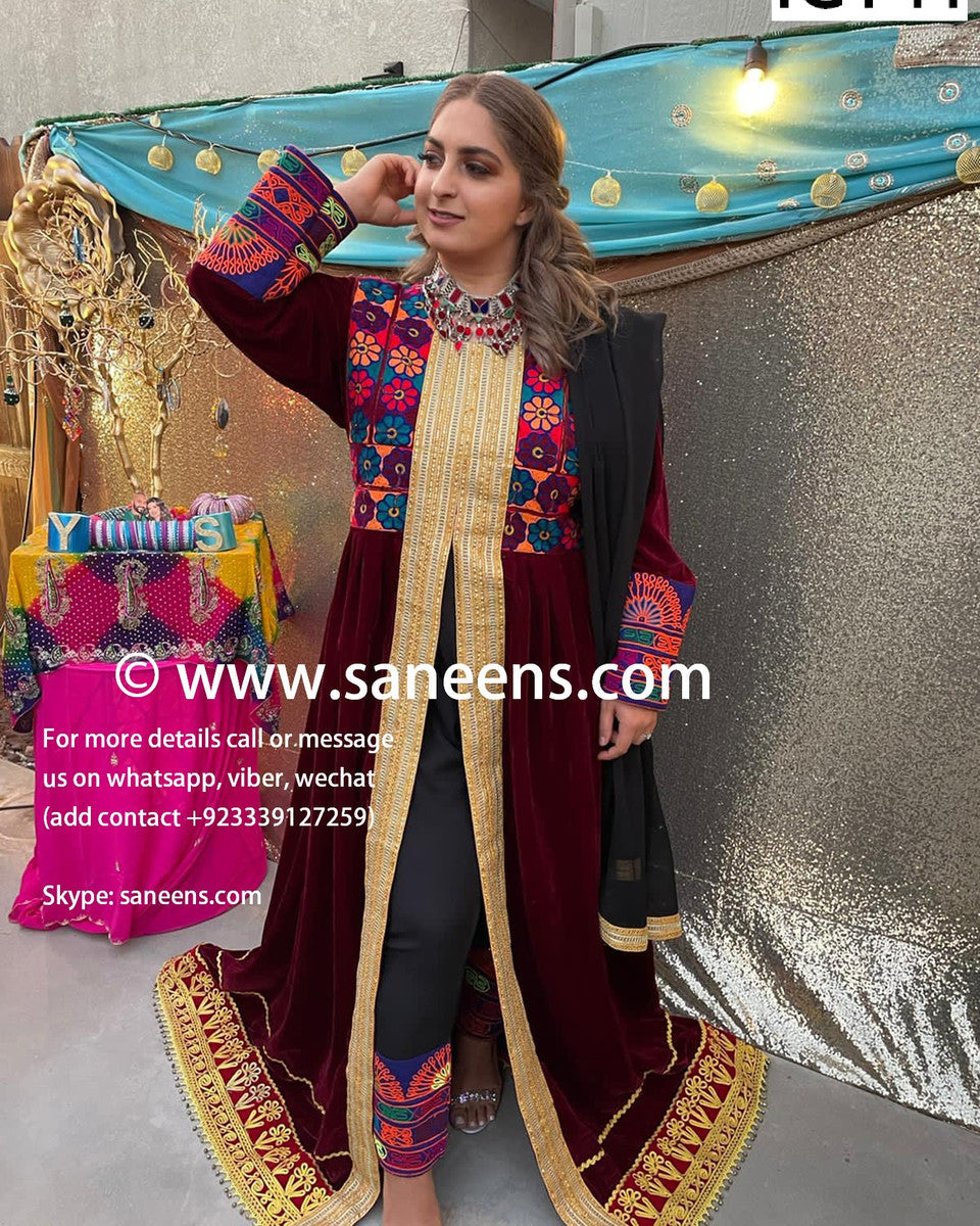 saneens afghan custom order embroidery coat