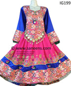 buy new afghan traditional saneens pink color frock