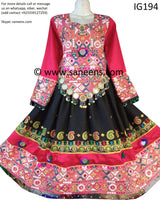 Traditional Nikkah Simple New Style Afghan Dress in Black color