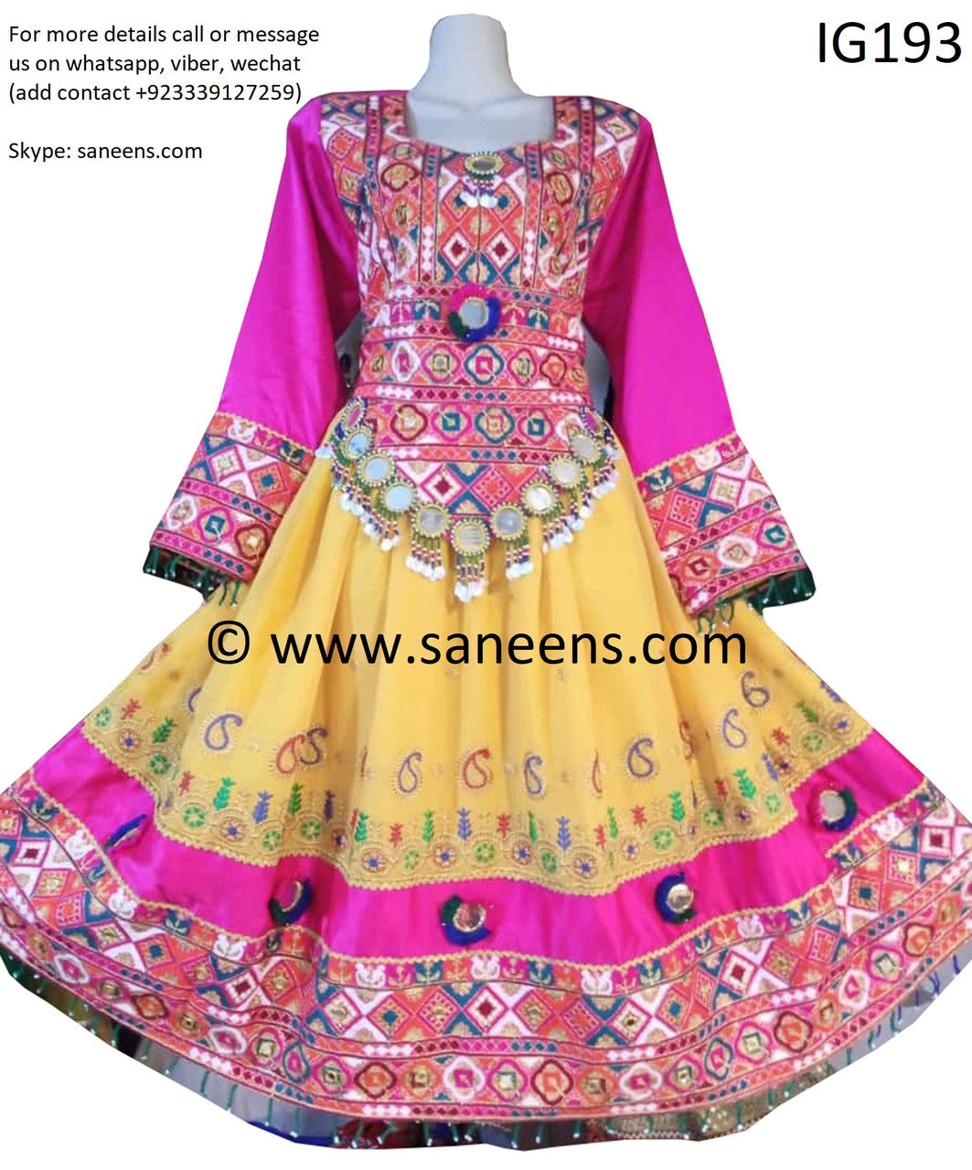 New Afghan traditional yellow color latest designs dress