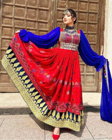 Pashtun Girls Red Dress Gift Idea For Afghan Clothes