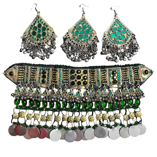 afghan kuchi handmade jewelry set for belly dance performers
