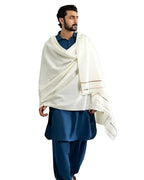 Pashtun White Classic Shawl