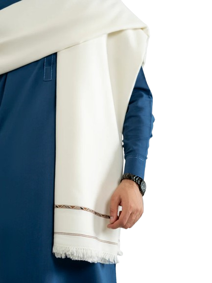 Pashtun White Classic Shawl