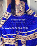New afghan fashion gowns with beautiful embroidery  in blue color