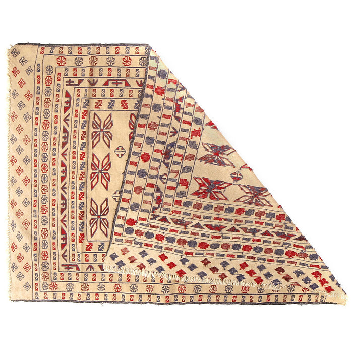 Soumak design, wool area rug,