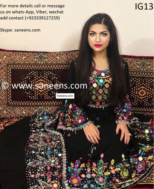 New henna nights Yalda stylish mirror dress in black color