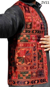 Afghan Men Vest With Genuine Silk Needlework