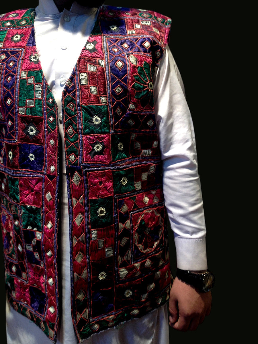 pashtun men needlework vests