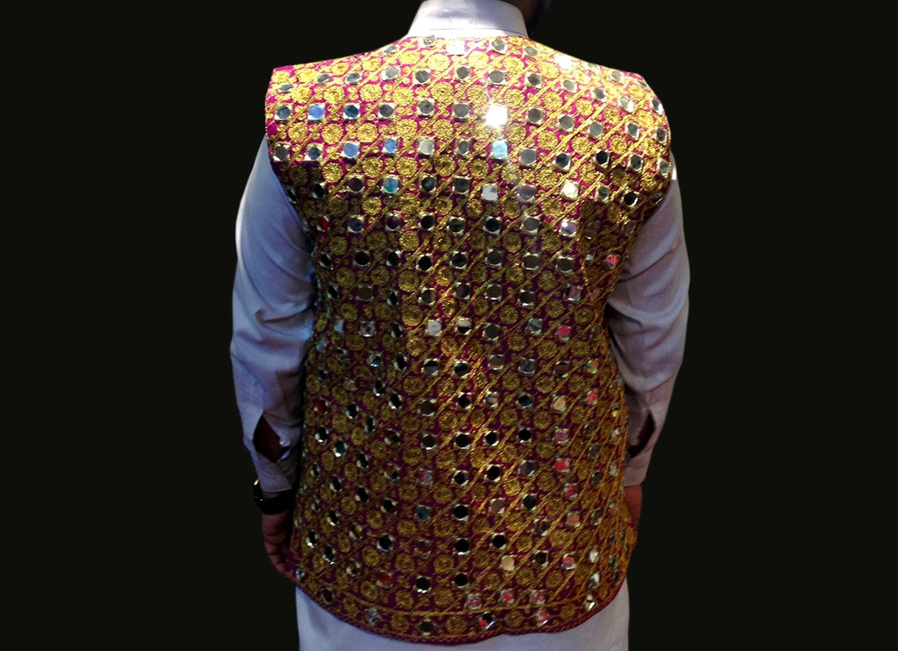 mirrors work afghan pashtun vest