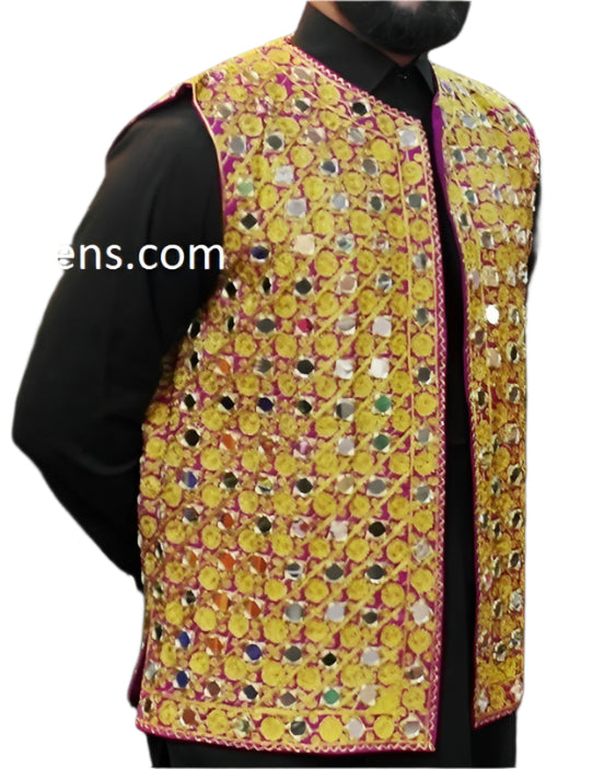 afghan vest, pashtun men waistcoat