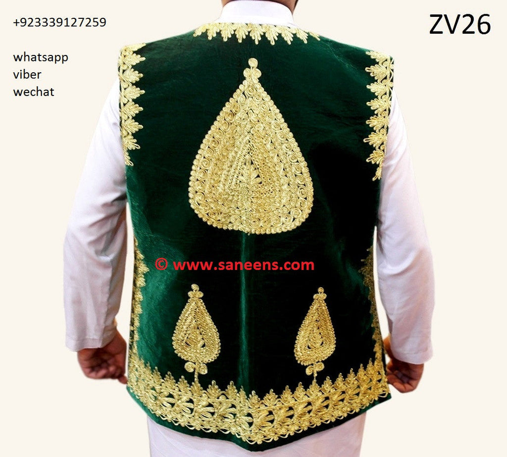 afghan traditional vest with embroidery work