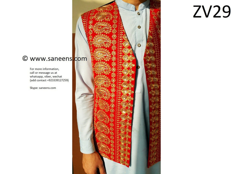 pakhtoon groom vest waskat