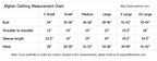 afghan clothes size chart