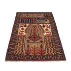 Authentic Afghan Prayer Rug 4.7x1.9 ft
