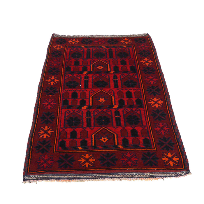 Handmade Prayer Rug Afghan Style 5x2.9 ft