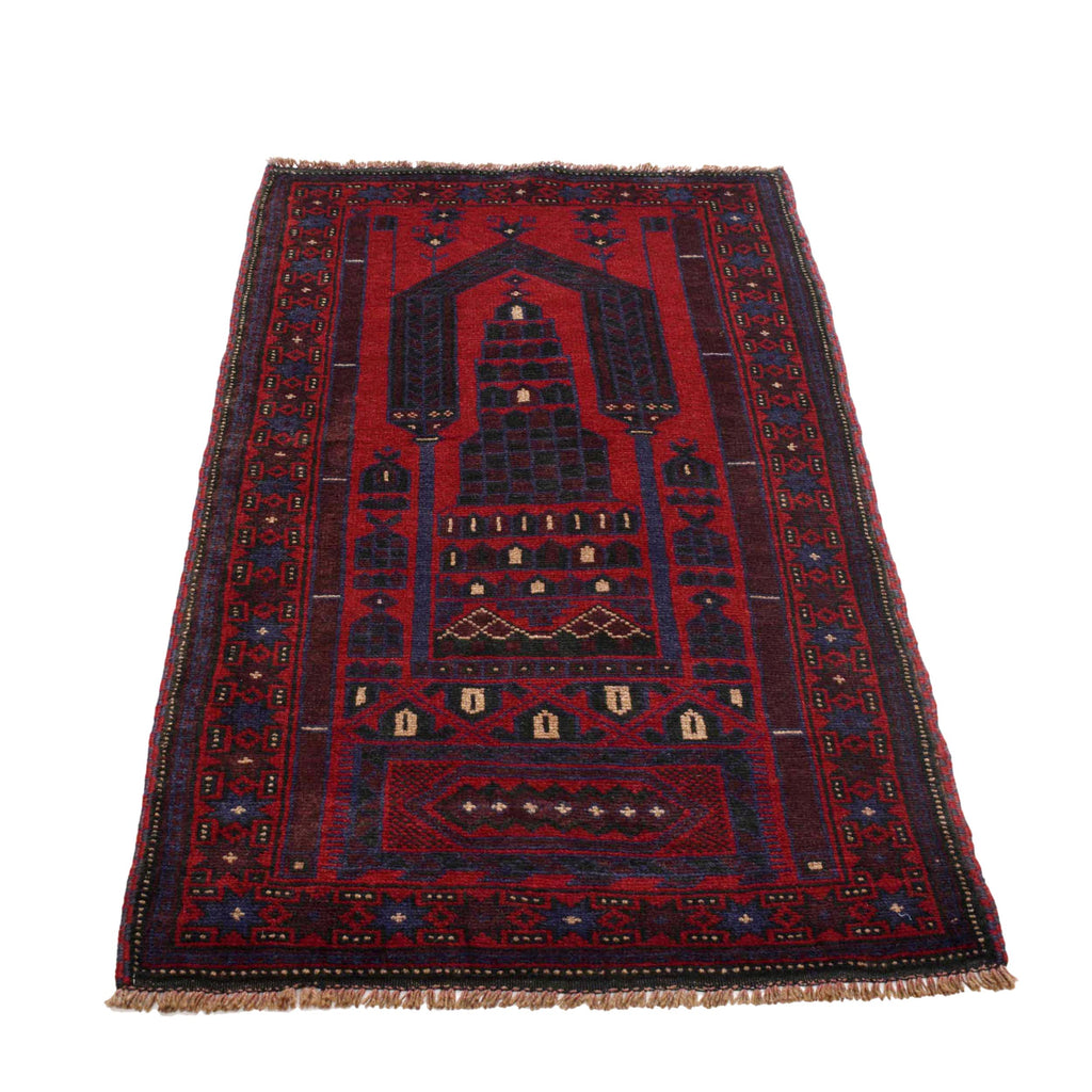 Prayer Rug Fine Afghan Work 4.6x2.6 ft