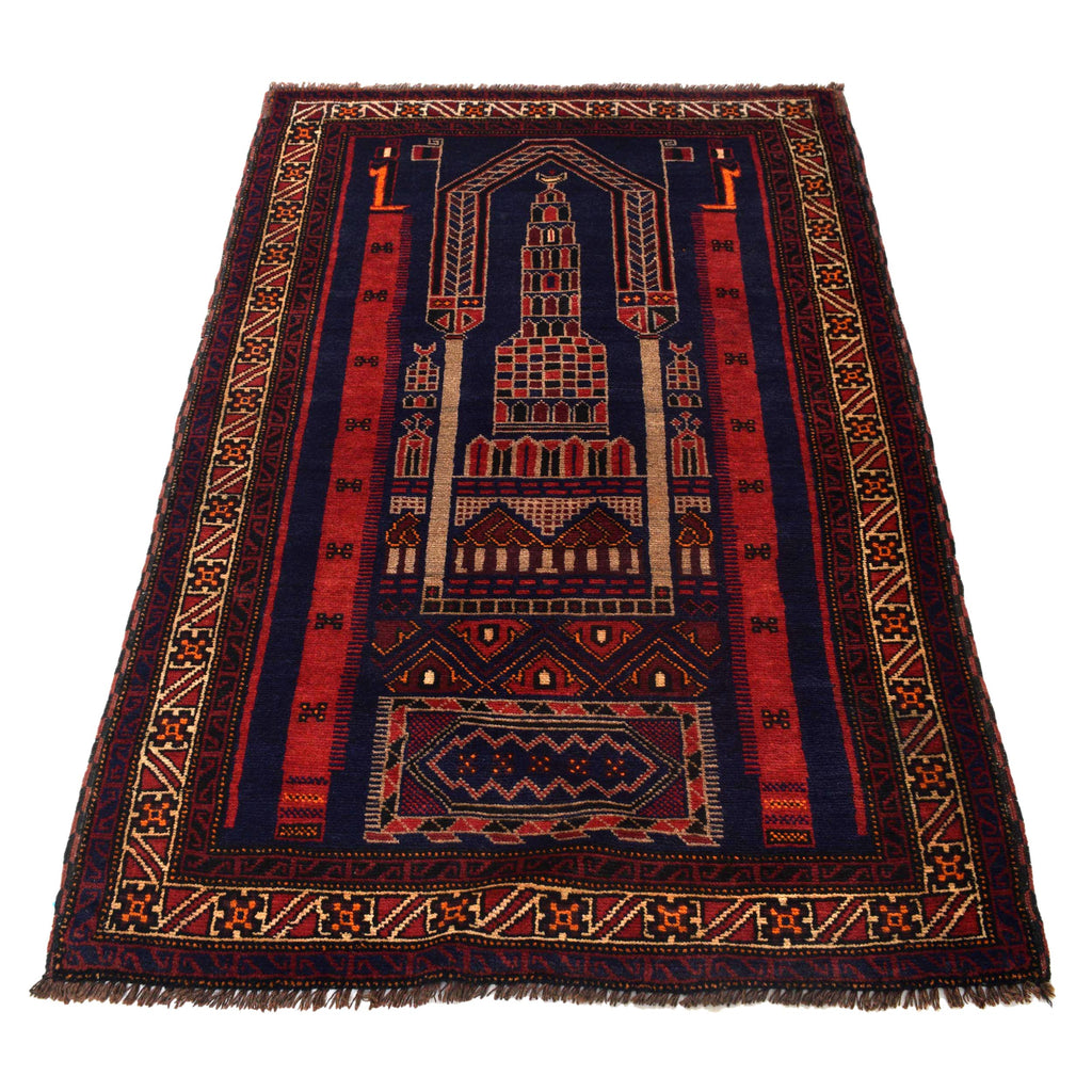 Afghan Artisan Prayer Rug 4.9x3.2 ft