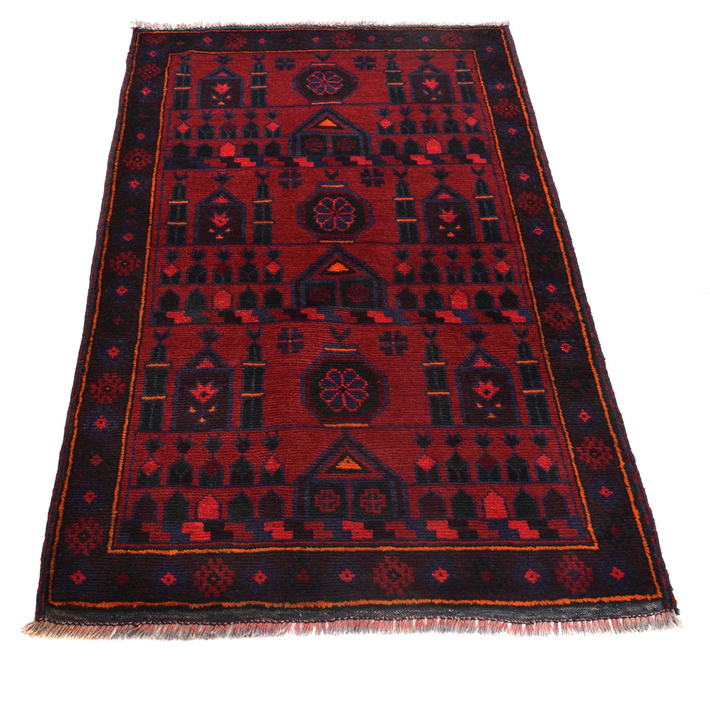 Handmade Afghan Prayer Piece 4.6x2.9 ft