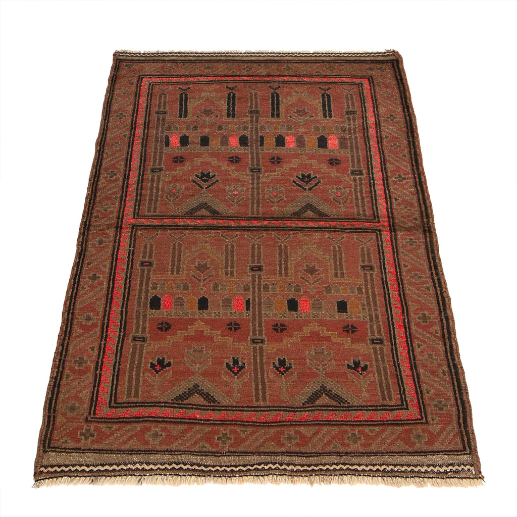 Distressed Overdyed Vintage Area Rug 4.2x2.9ft