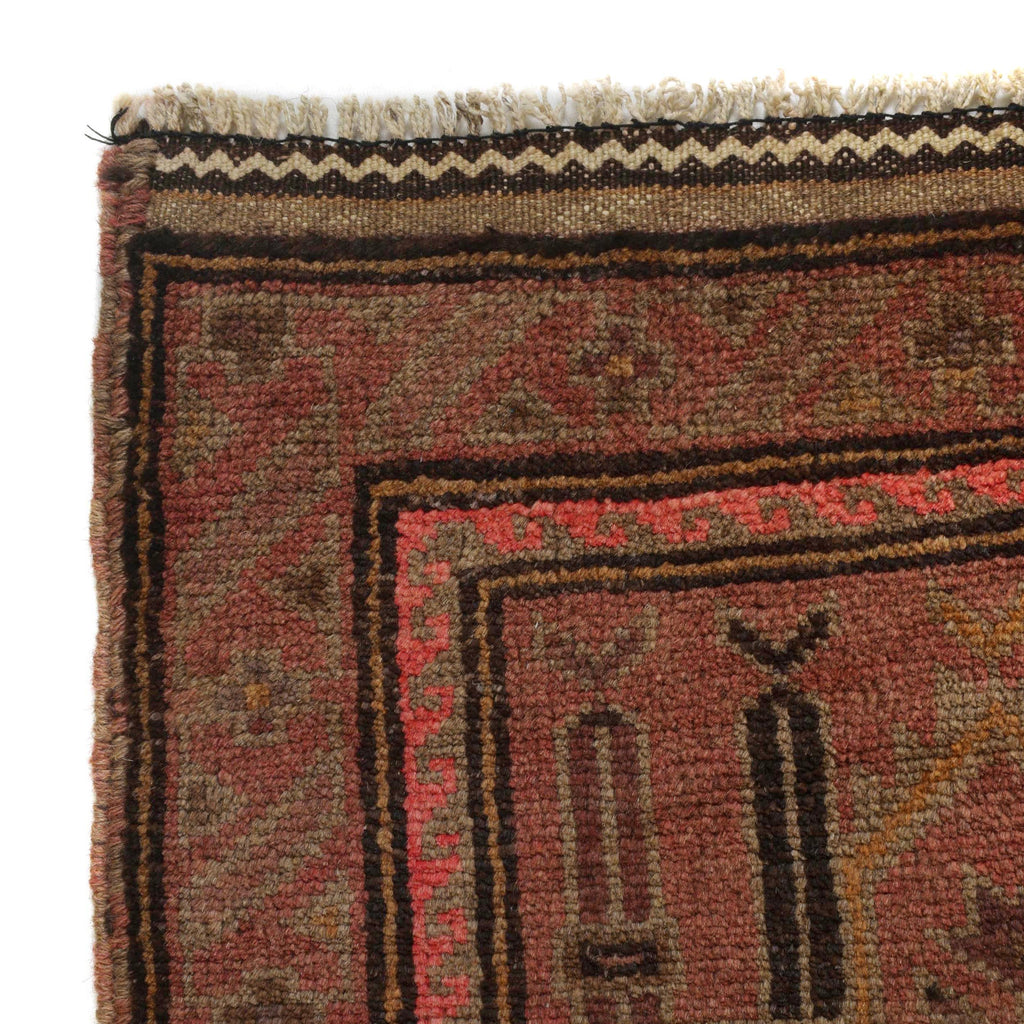Distressed Overdyed Vintage Area Rug 4.2x2.9ft