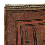Distressed Overdyed Vintage Area Rug 4.2x2.9ft