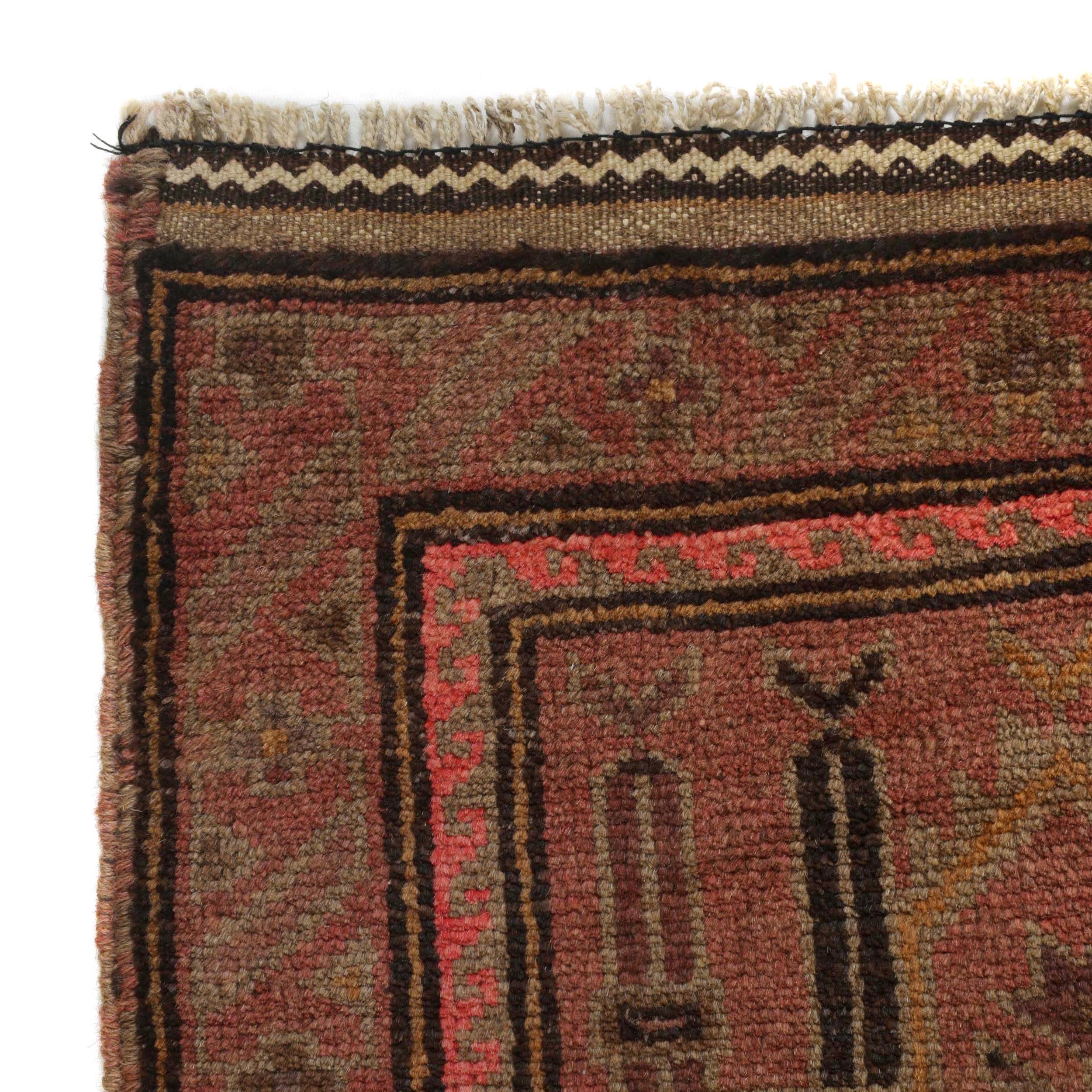 Distressed Overdyed Vintage Area Rug 4.2x2.9ft