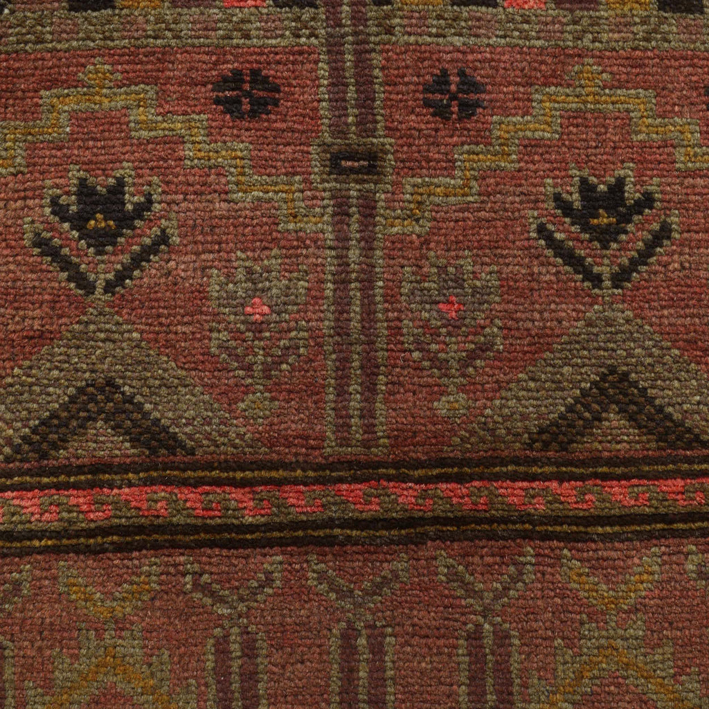 Distressed Overdyed Vintage Area Rug 4.2x2.9ft