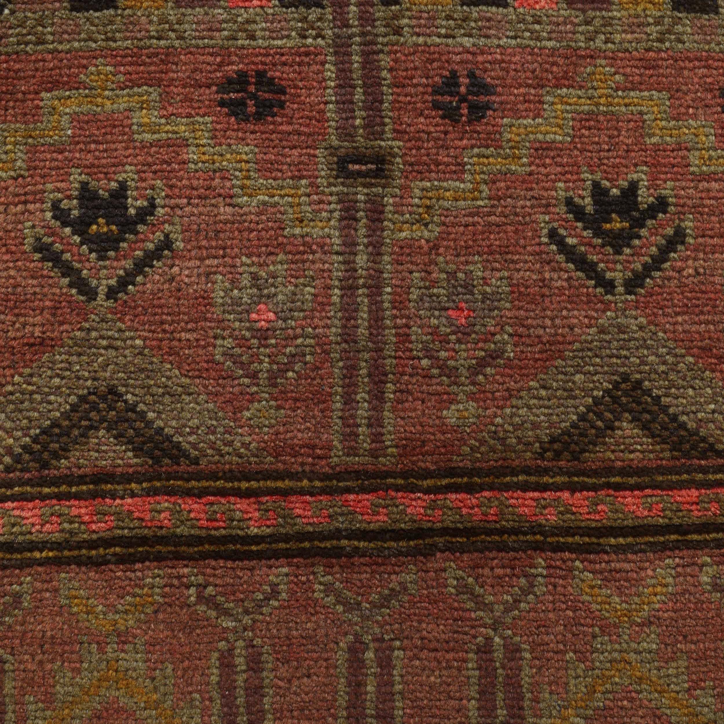 Distressed Overdyed Vintage Area Rug 4.2x2.9ft